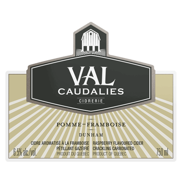 Cidre pétillant rosé à la framboise Val Caudalies Étiquette